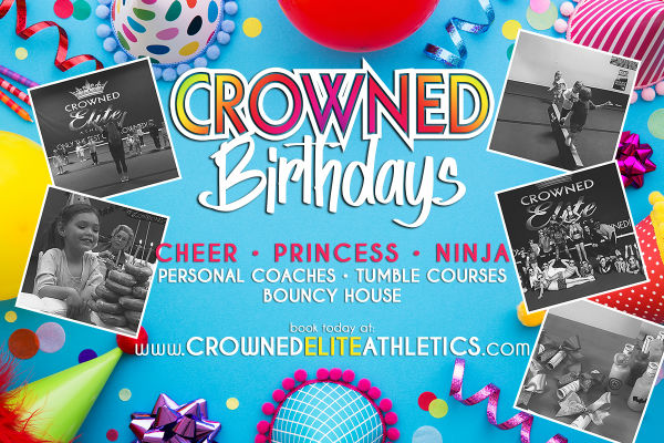 Children's birthday parties ninja princess cheer Crowned Elite Athletics 