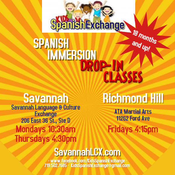 Spanish drop-in classes for kids Savannah Richmond Hill