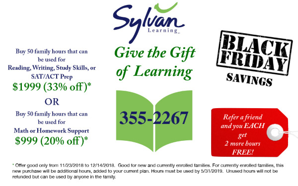 Sylvan Learning Center gift cards tutoring
