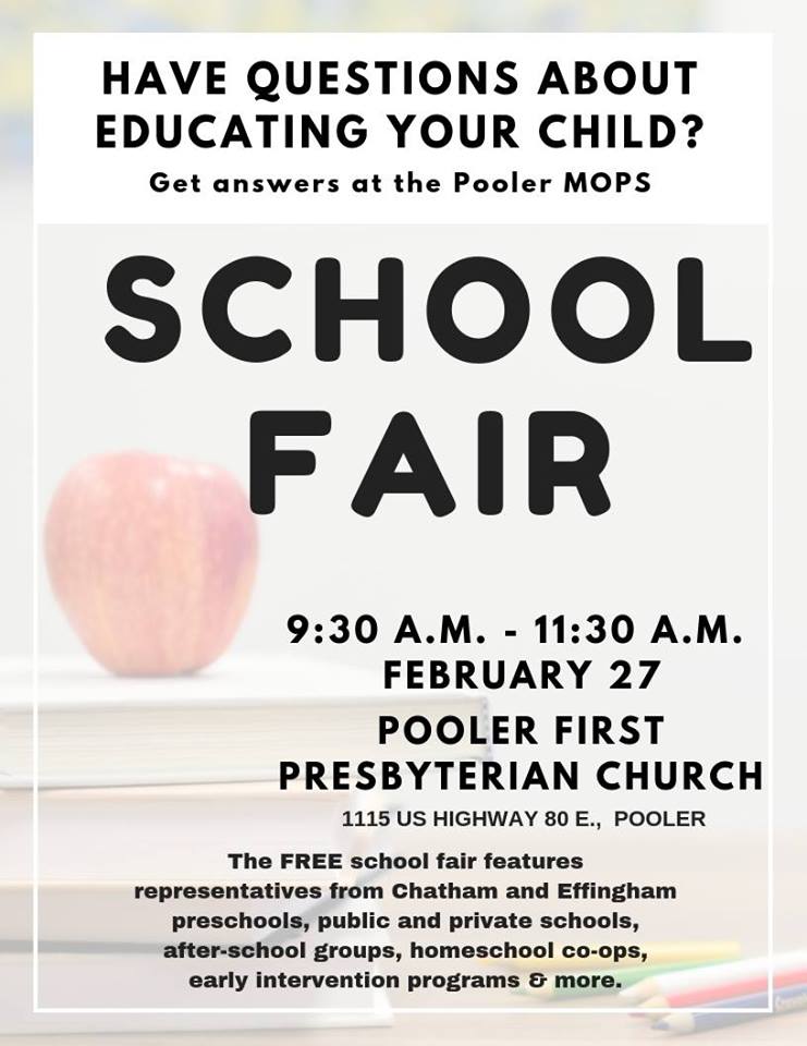 Pooler MOPS School Fair 2019 homeschool private schools