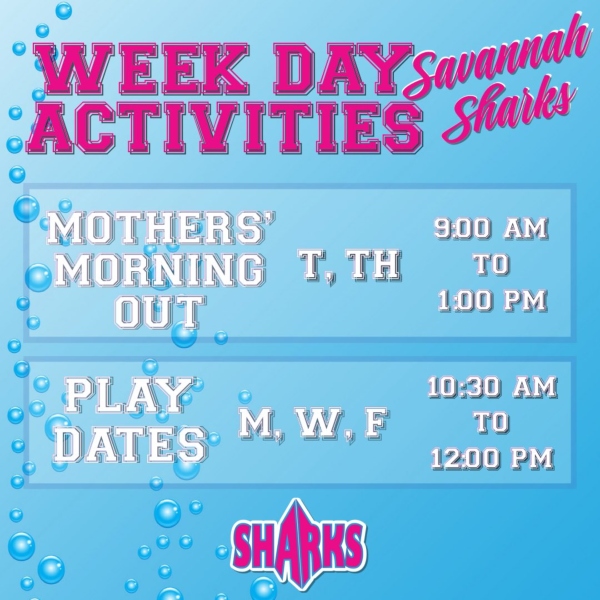 playdates mothers morning out Savannah sharks toddlers gyms 