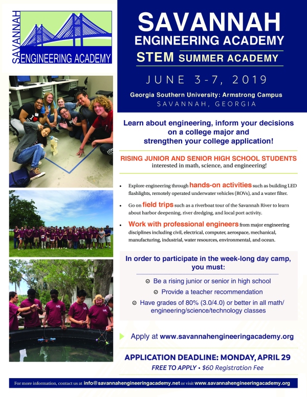 Savannah Engineering Academy Summer Camp high school 