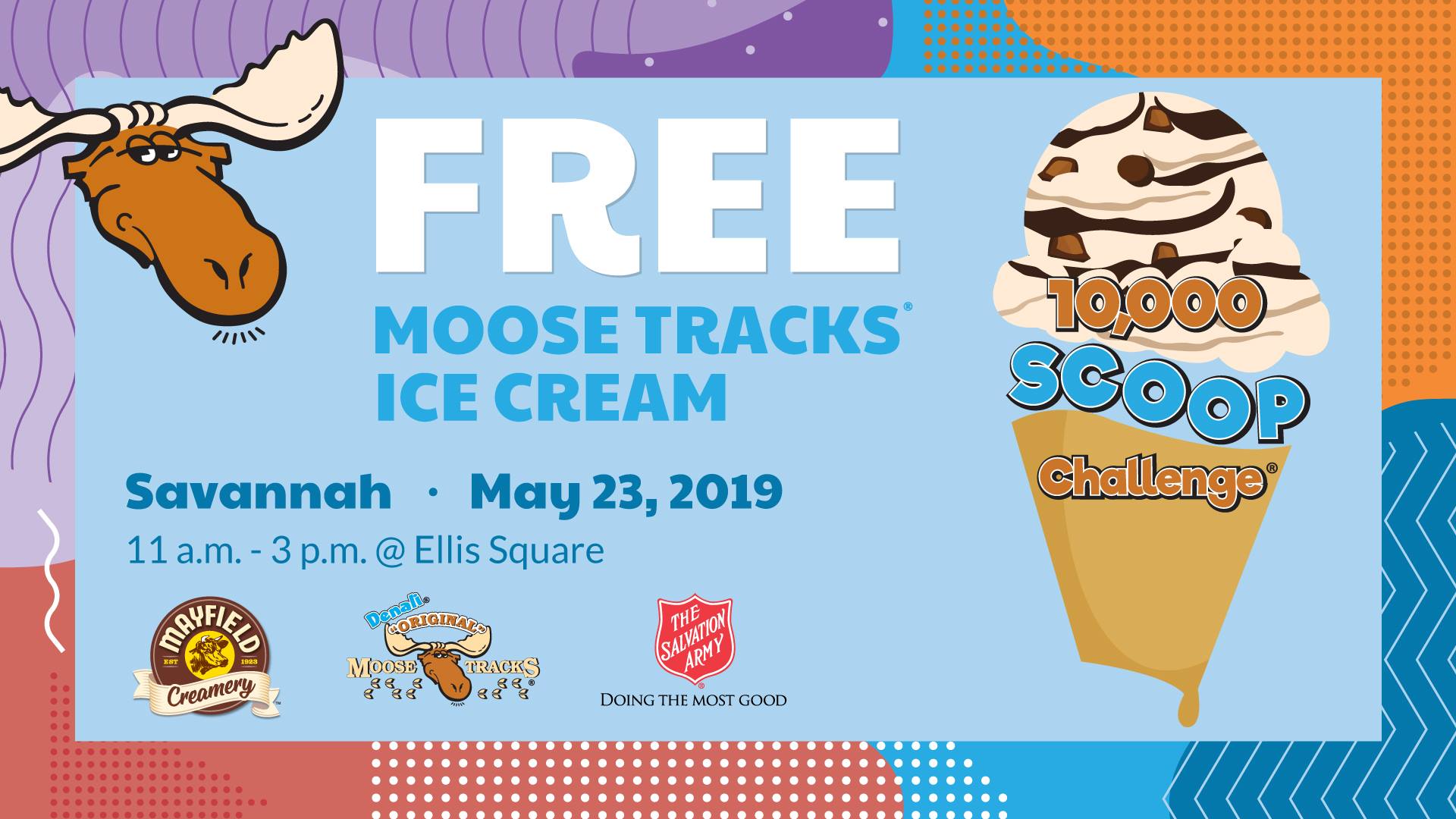 Free ice cream May 2019 Ellis Square Savannah 10,000 scoop challenge 