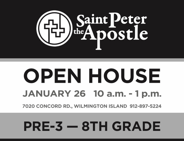 Saint Peter the Apostle Elementary School preK kindergarten Open House schools Wilmington Island 