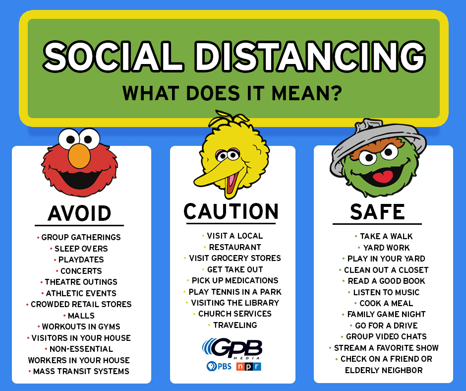 social distancing sesame street kids 