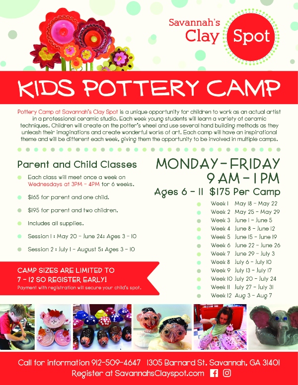 Savannah Clay Spot 2020 Pottery Summer Camp