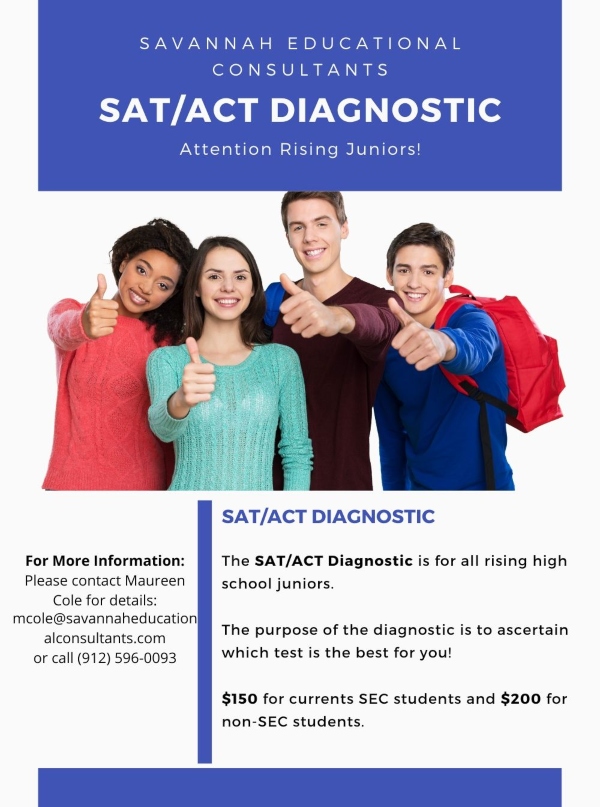 SAT ACT Diagnostic tests high school juniors Savannah 