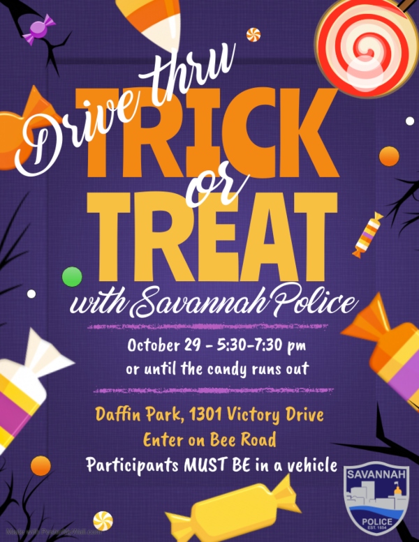 Savannah police trick or treat Halloween free 