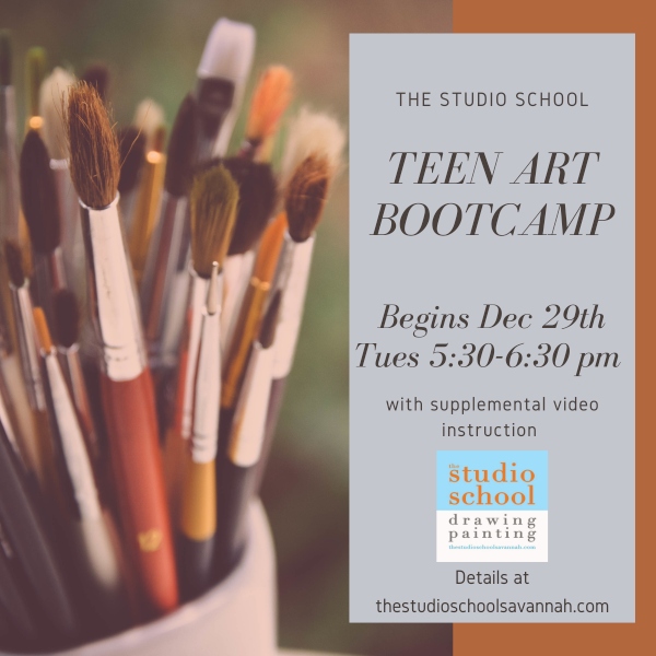 teen art bootcamp holiday camps christmas break savannah chatham county studio school 