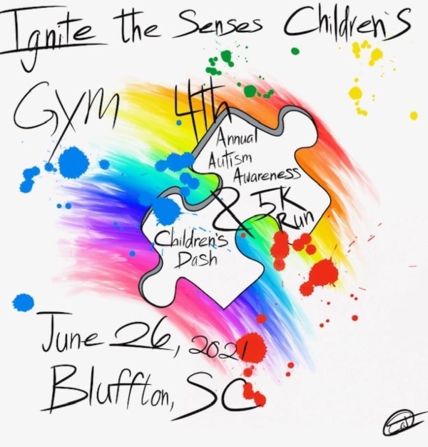Ignite the Senses Children's Gym Autism Awareness Run Bluffton 2021