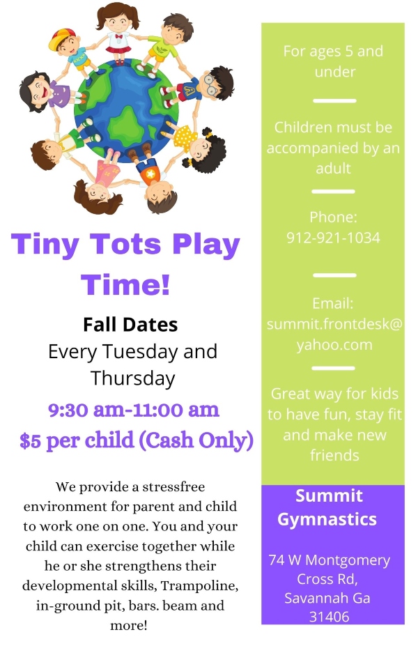 Tiny Tots Play Time Toddlers Summit Gymnastics Savannah 