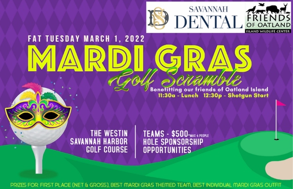 Mardi Gras Golf Scramble Oatland Island benefit 2022