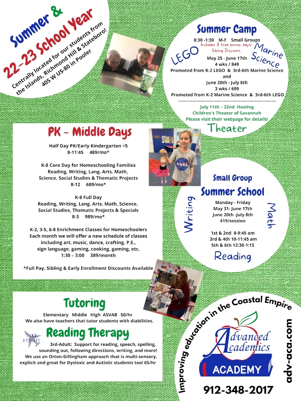 advanced academics savannah pooler homeschool