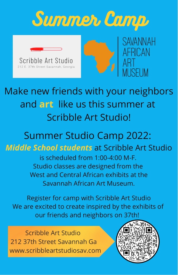 Middle School art Camp teens Scribble Art Studio summer classes 2022 